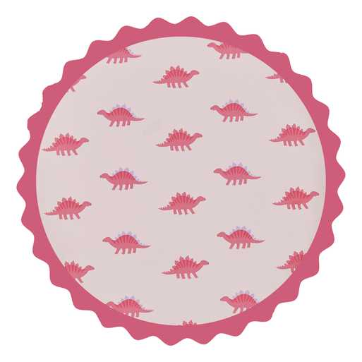 Pink Dinosaur Print Paper Plates - Image 2