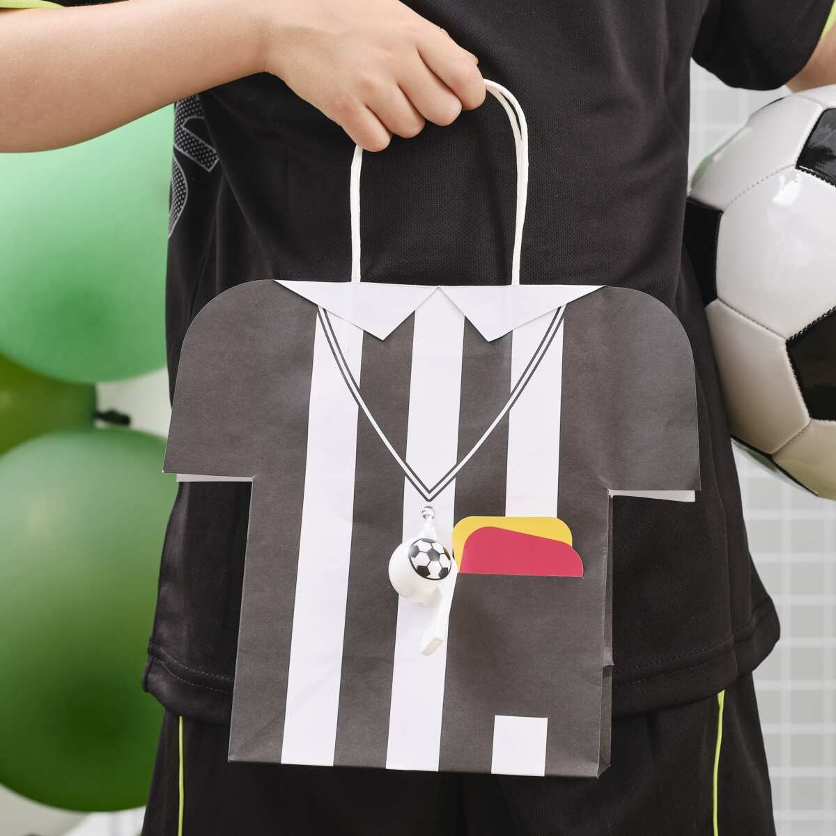 Referee Shirt Football Party Bags with Whistles and Card Tags - Image 2