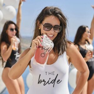 The Bride Hen Party Drink Pouch with Straw and Lanyard